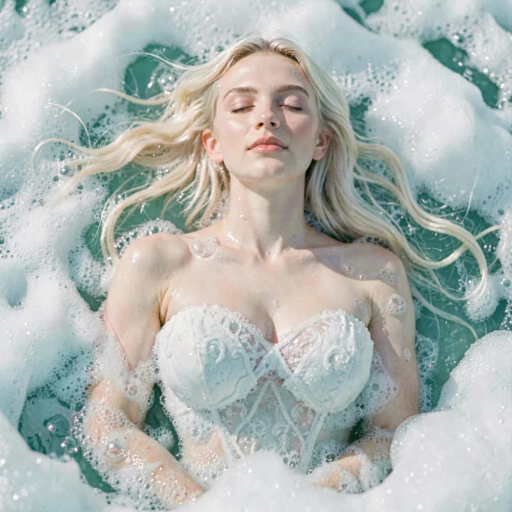 Sample photo generated with the Ocean Foam Goddess template